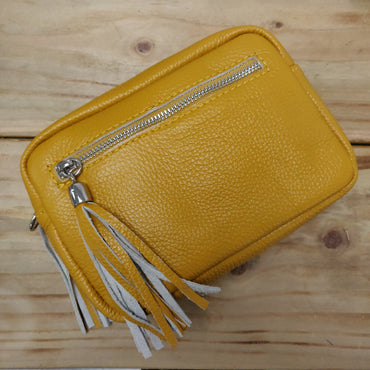 Italian Leather Mustard Bag