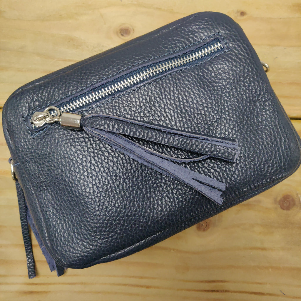 Italian Leather Navy Bag