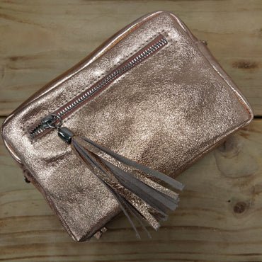 Italian Leather Rose Gold Bag