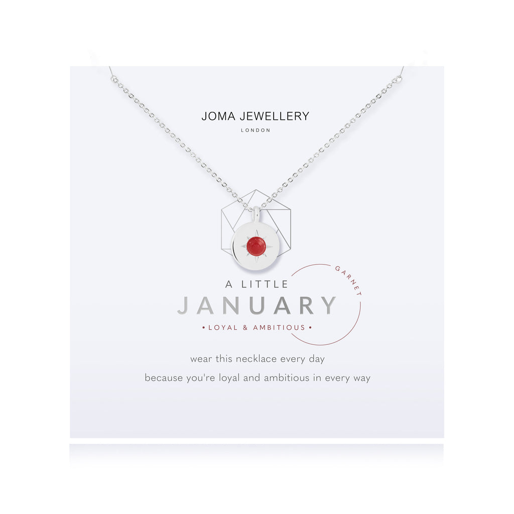Joma Jewellery Birthstone a little Necklace January Garnet