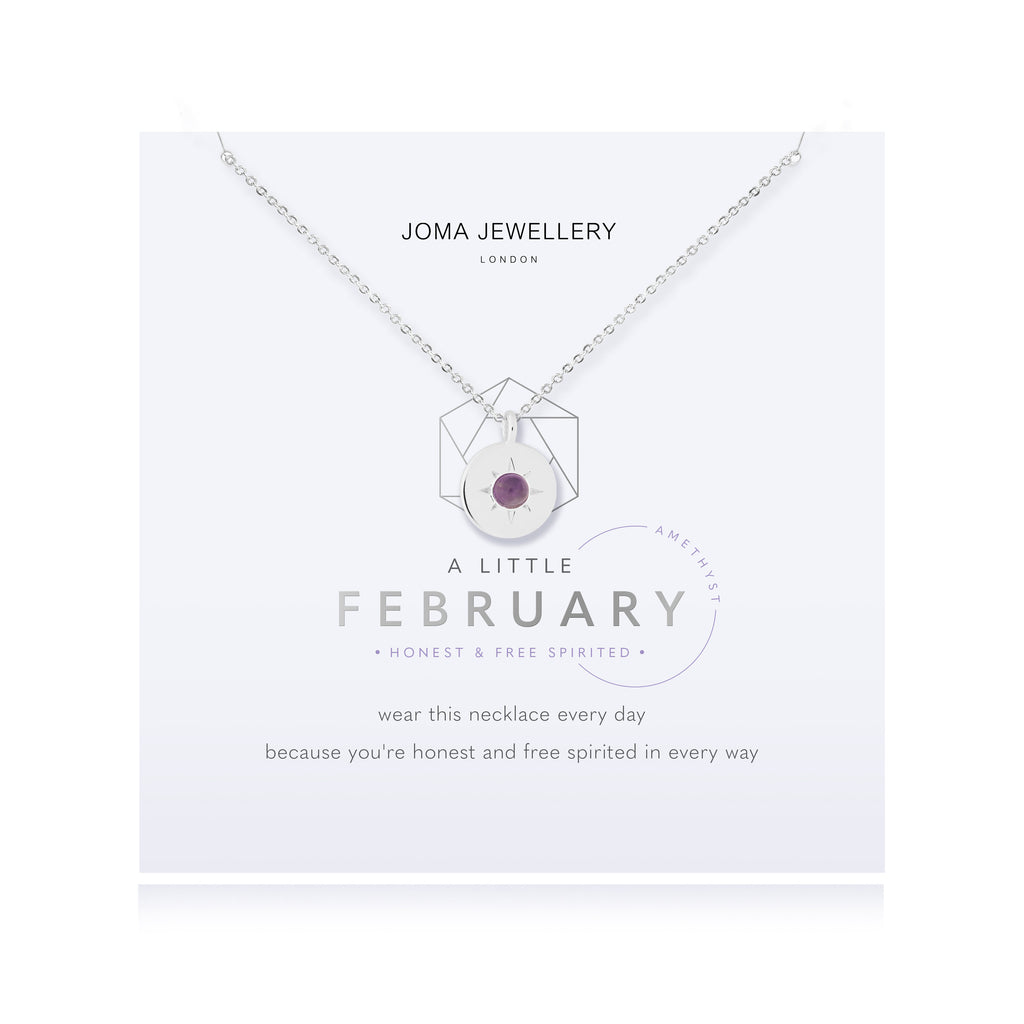 Joma Jewellery Birthstone a little Necklace February Amethyst