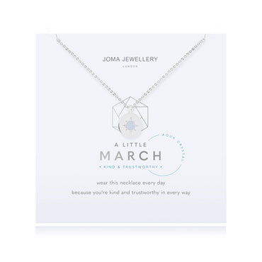 Joma Jewellery Birthstone a little Necklace March Aqua Crystal