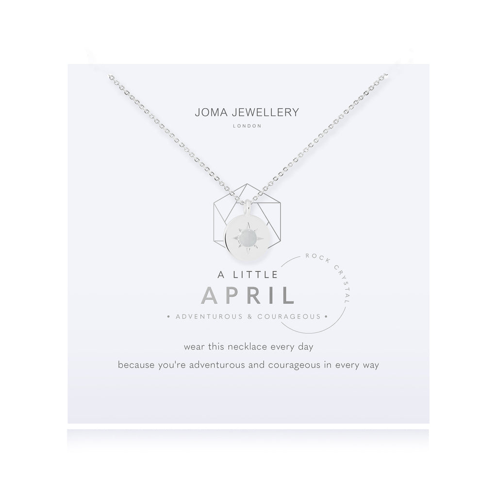 Joma Jewellery Birthstone a little Necklace April Rock Crystal