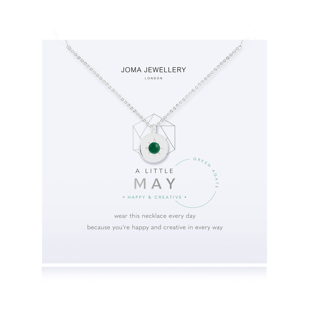Joma Jewellery Birthstone a little Necklace May Green Agate