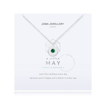 Joma Jewellery Birthstone a little Necklace May Green Agate
