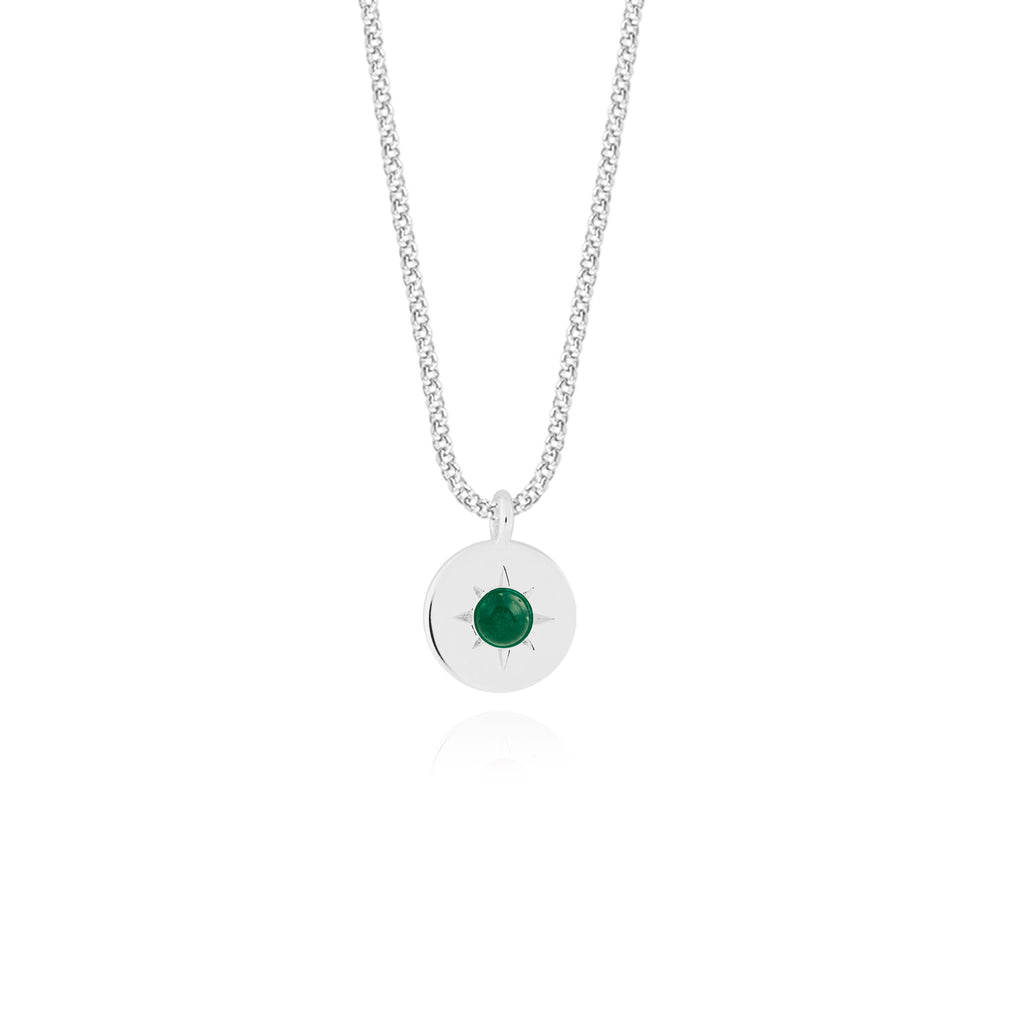 Joma Jewellery Birthstone a little Necklace May Green Agate