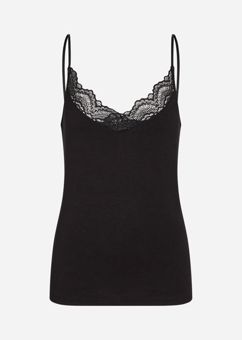 Soya Concept - Lace Details Vest Top - Black