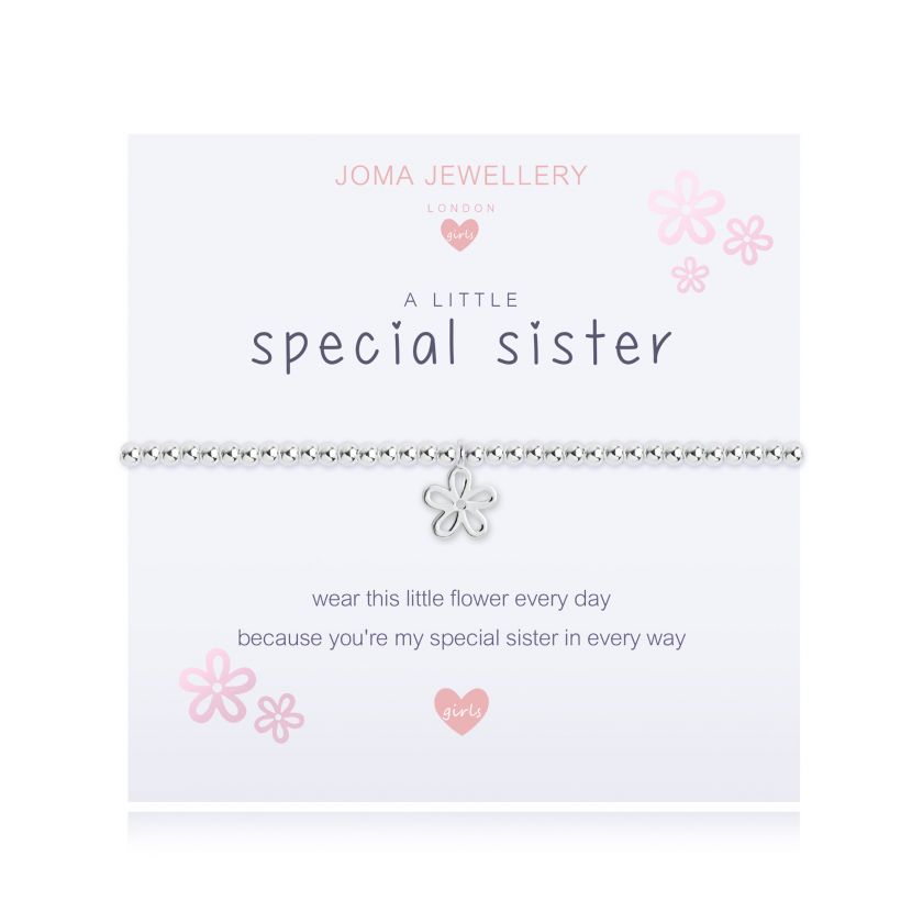 Joma Jewellery Children's A Little Special Sister Bracelet | Lilac