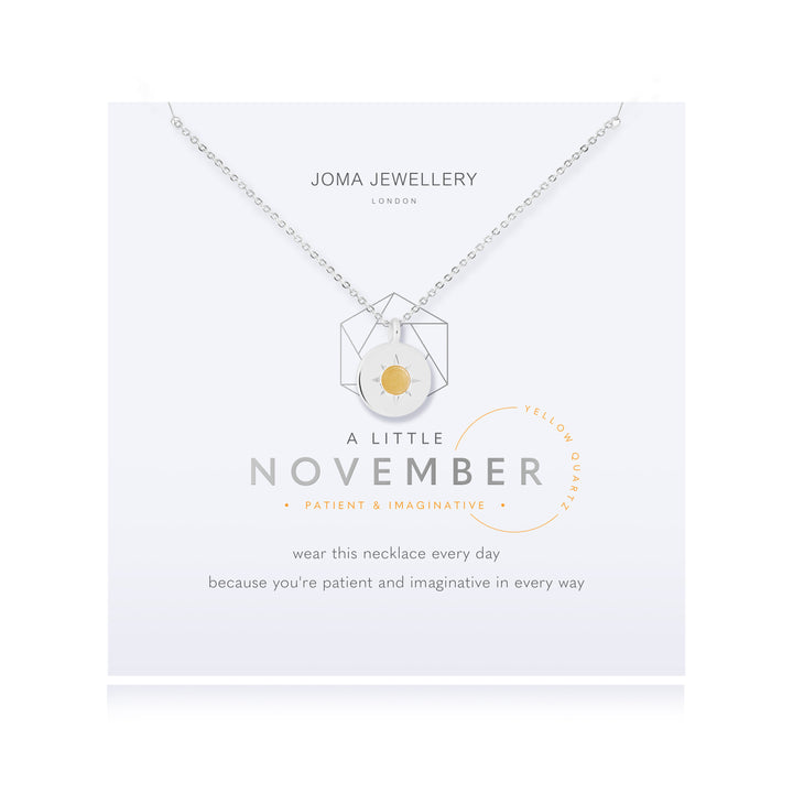 Joma Jewellery Birthstone a little Necklace November Yellow Quartz