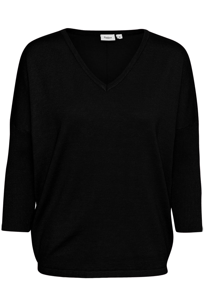 Saint Tropez Mila V-Neck Pullover Black