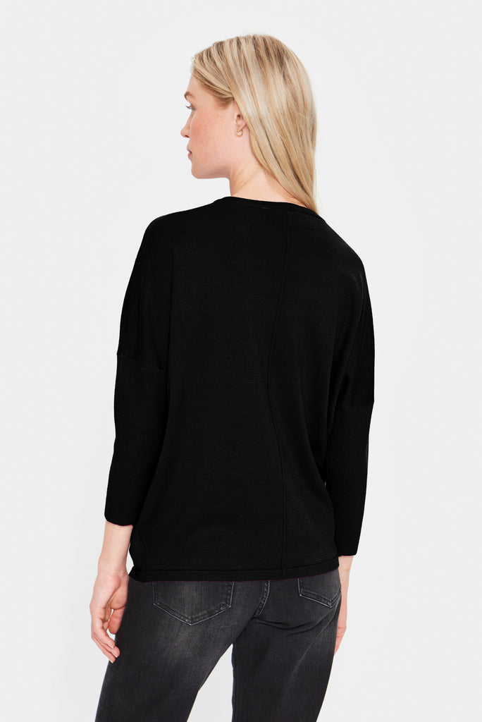 Saint Tropez Mila V-Neck Pullover Black