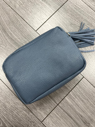 Italian Leather Pale Blue Bag