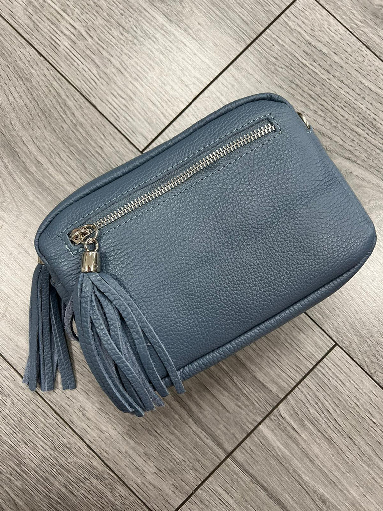 Italian Leather Pale Blue Bag
