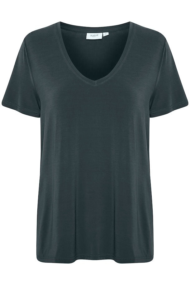 Saint Tropez Adelia Black V Neck T-Shirt