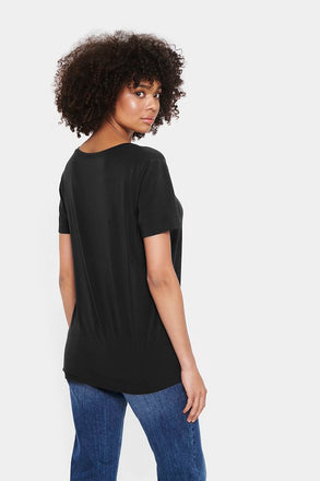 Saint Tropez Adelia Black V Neck T-Shirt