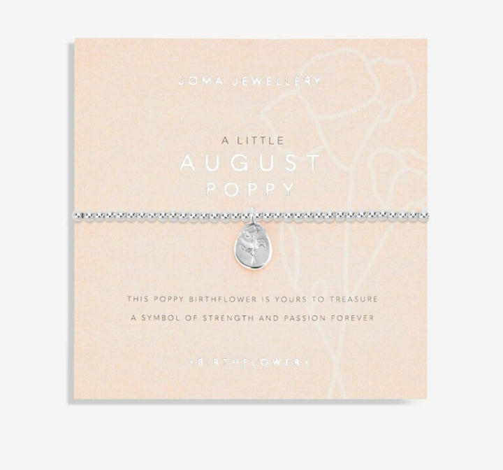 Joma Jewellery- Birthflower A Little August Bracelet- Poppy