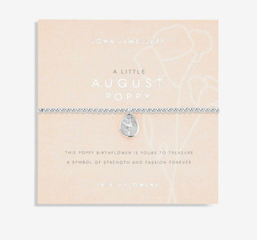 Joma Jewellery- Birthflower A Little August Bracelet- Poppy