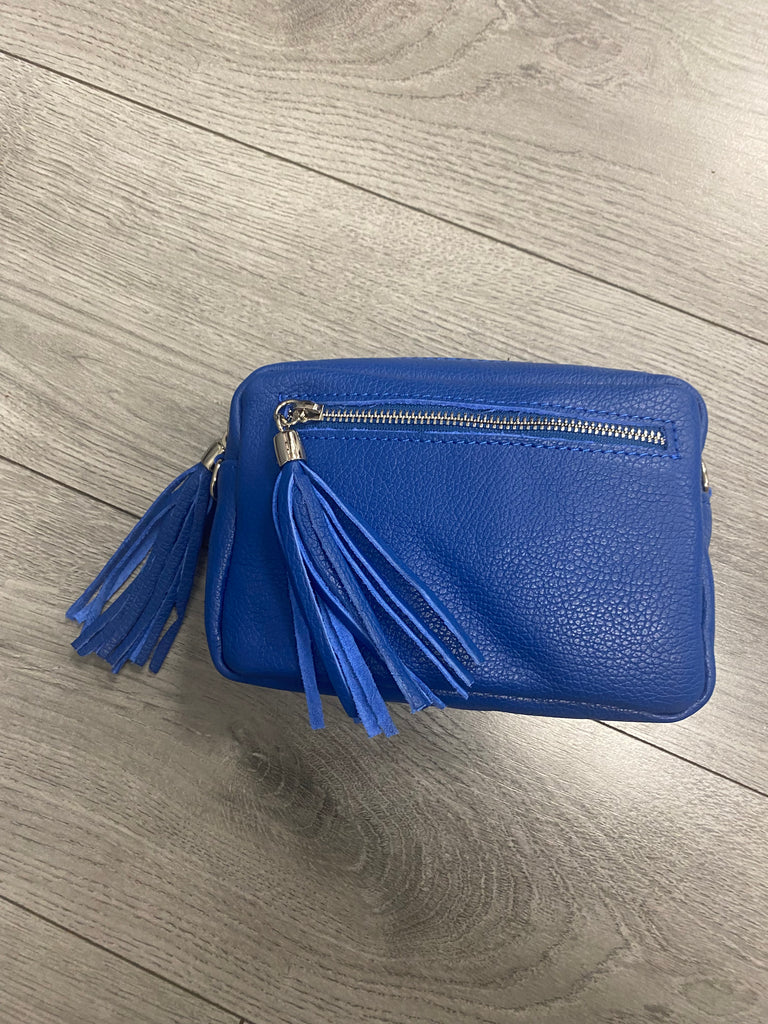 Italian leather cobalt blue bag