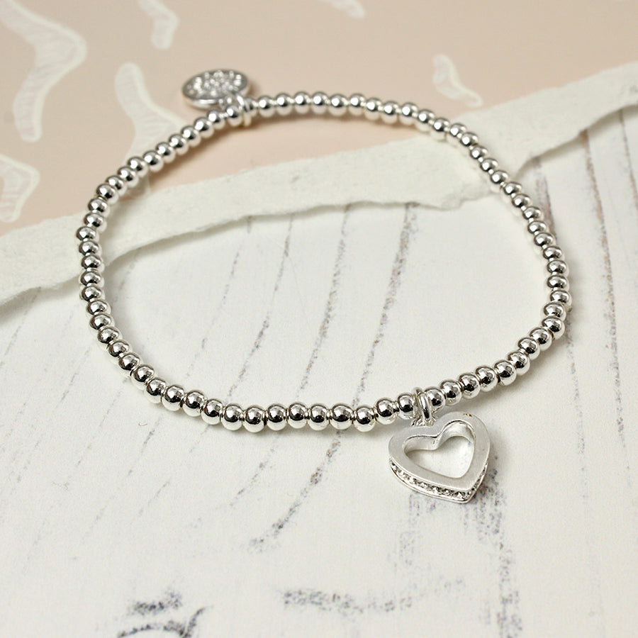 POM silver heart bracelet