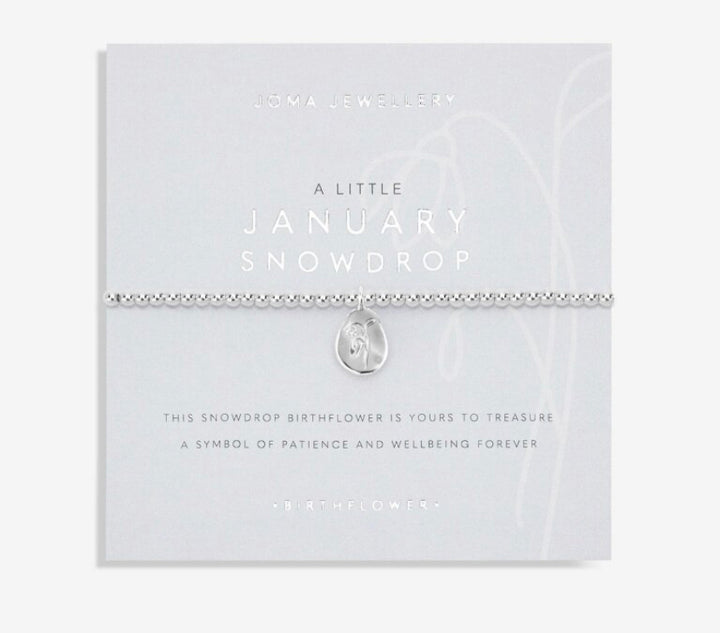 Joma Jewellery- Birthflower A Little January Bracelet -Snowdrop