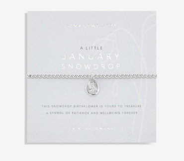 Joma Jewellery- Birthflower A Little January Bracelet -Snowdrop