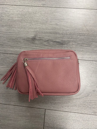Italian leather bag- dusty rose