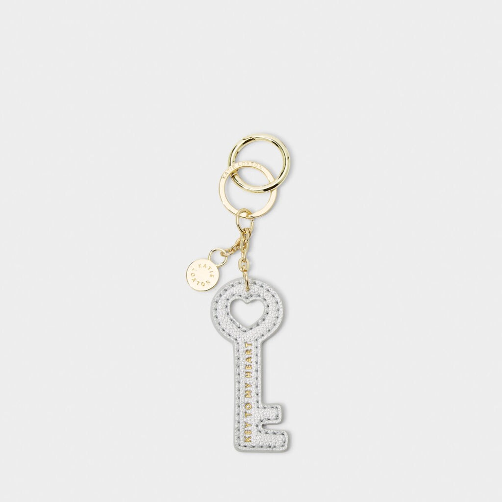 KATIE LOXTON Chain Keyring 'Key To My Heart' in Silver