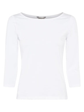 Great Plains 3/4 Sleeve Core Organic Top white